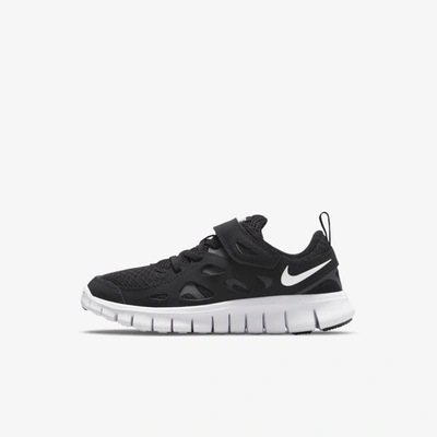 Shop Nike Free Run 2 Little Kids' Shoes In Black,dark Grey,white