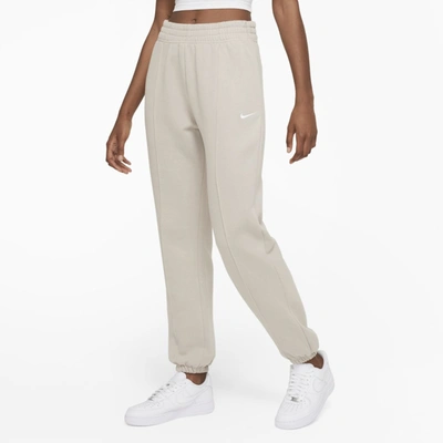 Shop Nike Sportswear Essential Collection Women's Fleece Pants In Cream Ii,white