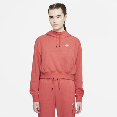 Shop Nike Sportswear Essentials Women's Fleece Hoodie In Magic Ember,heather,white
