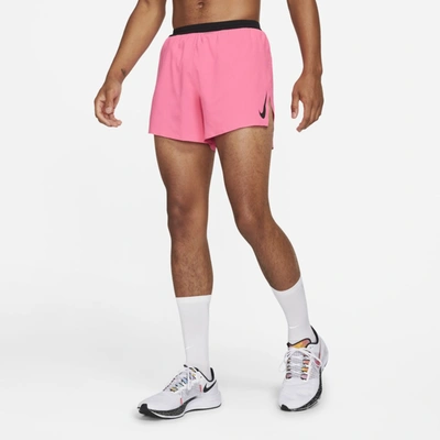 Shop Nike Aeroswift Men's 4" Running Shorts In Hyper Pink,black
