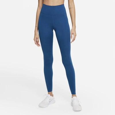 Shop Nike One Luxe Women's Mid-rise Pocket Leggings In Court Blue,clear