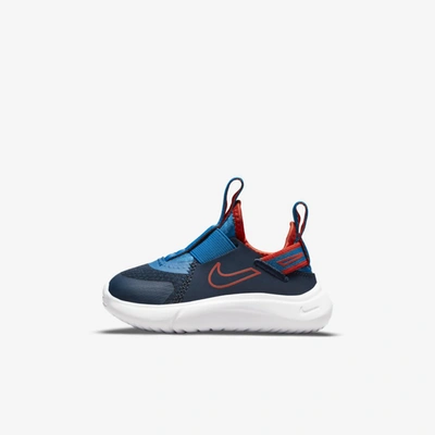 Shop Nike Flex Plus Baby/toddler Shoes In Midnight Navy,imperial Blue,white,orange
