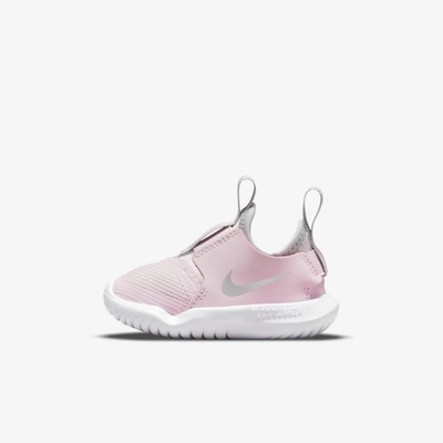 Shop Nike Flex Runner Baby/toddler Shoes In Pink Foam,light Smoke Grey,metallic Silver