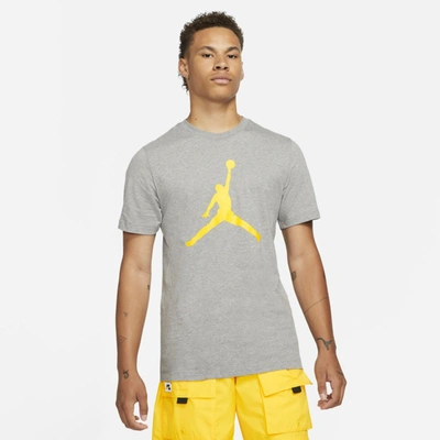 Shop Jordan Jumpman Men's T-shirt In Carbon Heather,tour Yellow