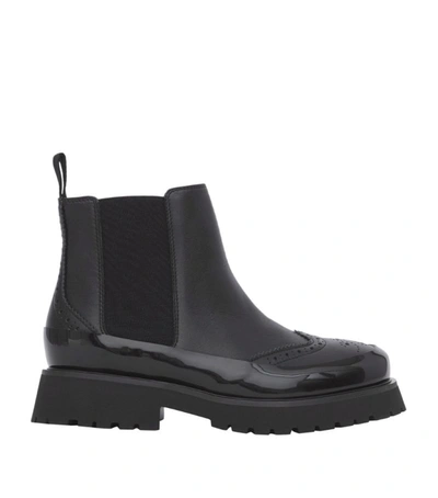 Shop Burberry Kids Leather Brogue Chelsea Boots In Black