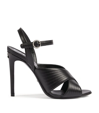 Shop Gucci Leather Betsy Sandals 105 In Black