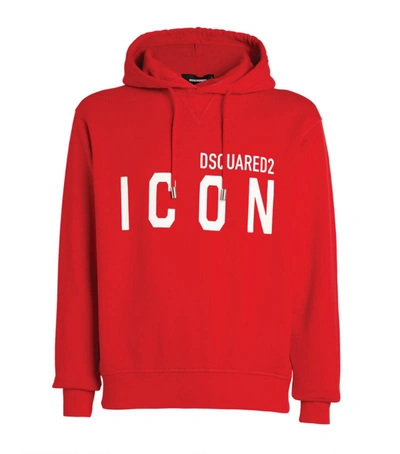 Shop Dsquared2 Icon Print Hoodie In Red