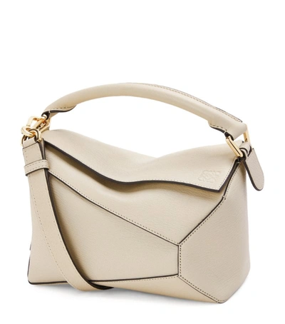 Shop Loewe Small Leather Puzzle Bag In White