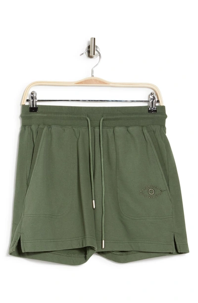 Shop Nicole Miller Core French Terry Shorts In Olive