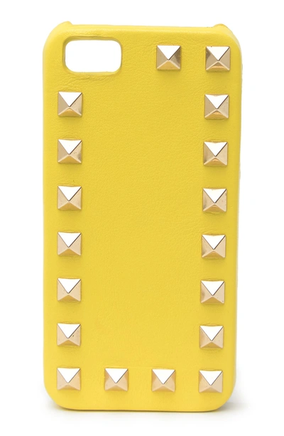 Shop Valentino Iphone 5 Stud Case In Naples Yellow
