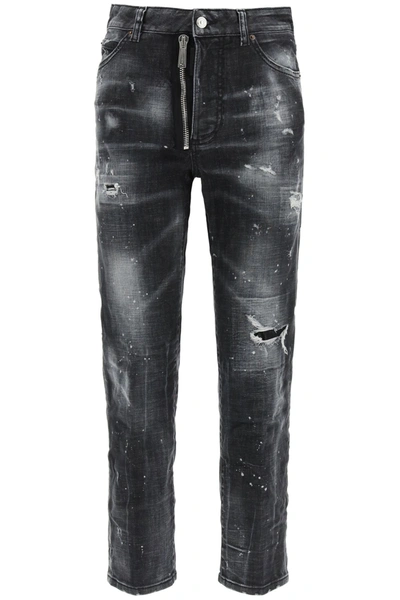 Shop Dsquared2 Jeans Boston In Grey