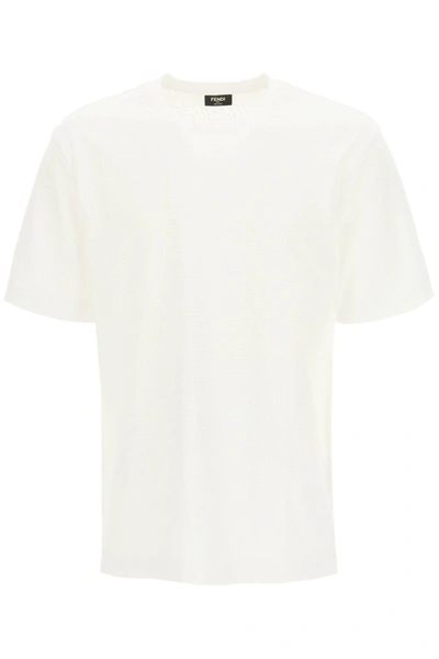 Shop Fendi Ff Fish-eye T-shirt In White