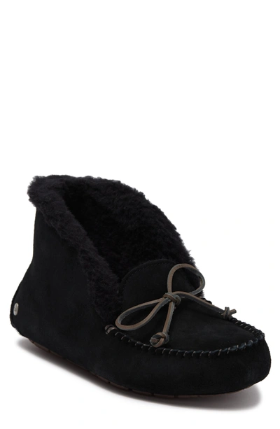 Ugg Alena Faux Shearling Lined Leather Slipper In Black | ModeSens