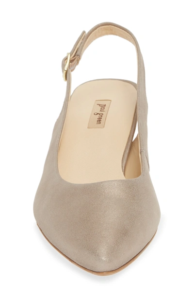 Shop Paul Green Asia Metallic Slingback Pump In Champagne Metallic Suede