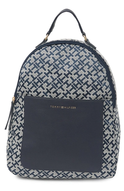 Tommy Hilfiger Linda Jacquard Backpack In Navy/white | ModeSens