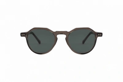 Shop Lesca Icon Round Frame Sunglasses In Grey