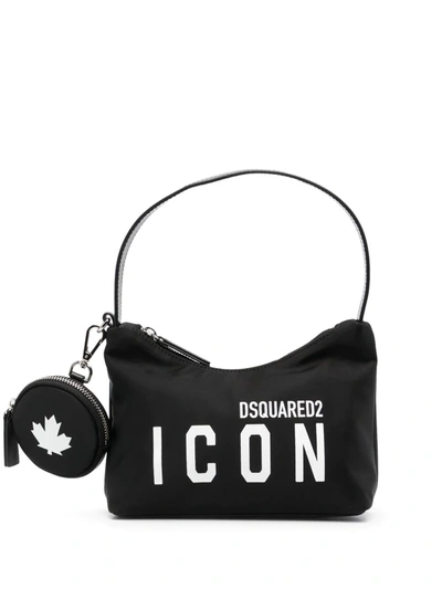 Shop Dsquared2 Icon Logo-print Shoulder Bag In Schwarz