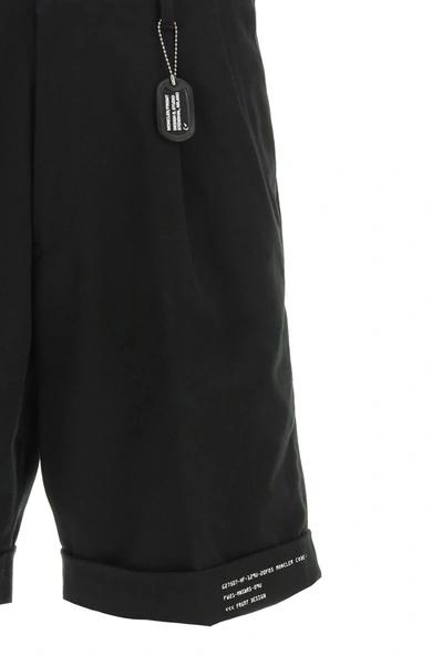 Shop Moncler X Fragment Cotton Twill Bermuda Shorts In Black