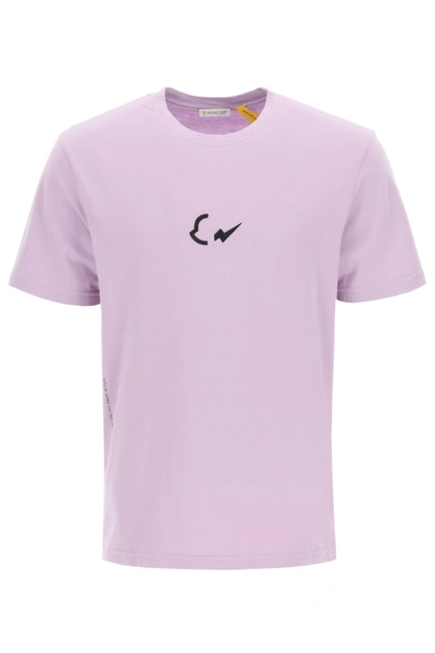 Shop Moncler X Fragment Logo T-shirt In Purple