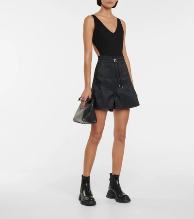 Shop Alexander Mcqueen Cutout Stretch-knit Bodysuit In Black