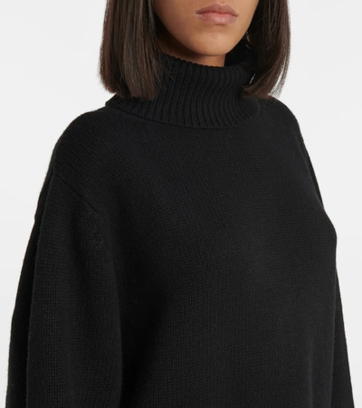 Shop Totême Wool And Cashmere-blend Turtleneck In Black