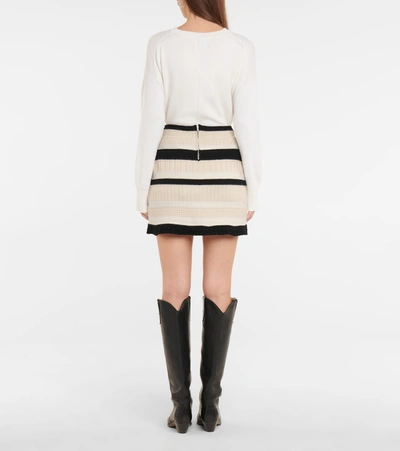 Shop Barrie Striped Cashmere Miniskirt In Multicoloured
