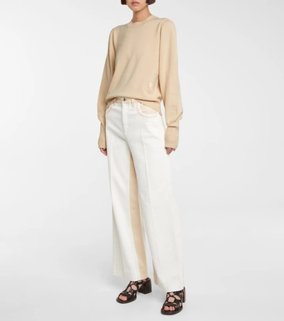 Shop Chloé Cashmere Sweater In Beige