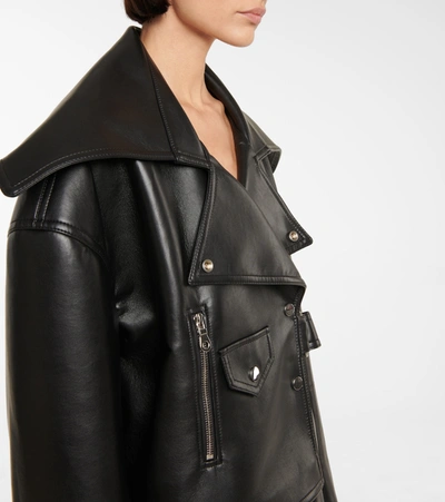 Shop Nanushka Ado Regenerated Leather Jacket In Black