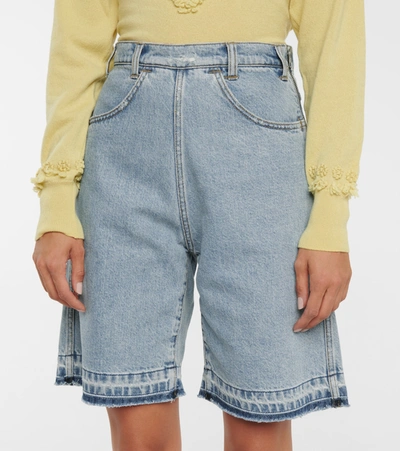 Shop Philosophy Di Lorenzo Serafini Denim Shorts In Blue