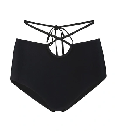 Shop Christopher Esber Tie-trimmed Bikini Bottoms In Black
