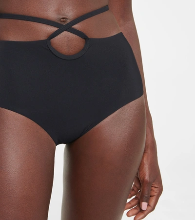 Shop Christopher Esber Tie-trimmed Bikini Bottoms In Black