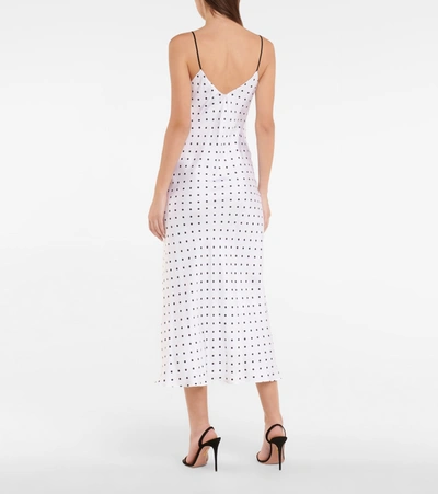 Shop Rodarte Polka-dot Silk Twill Slip Dress In White