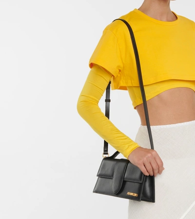 Jacquemus Le Bambino Small Leather Shoulder Bag In Black