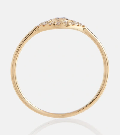 Shop Sydney Evan Evil Eye 14kt Gold Ring With Diamonds