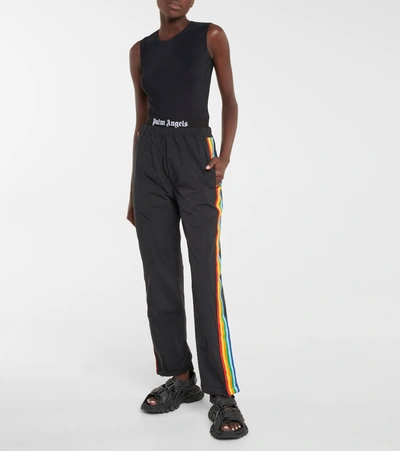 Shop Palm Angels Nylon Trackpants In Black