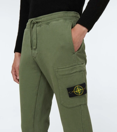 Shop Stone Island Fleece Sweatpants In Green