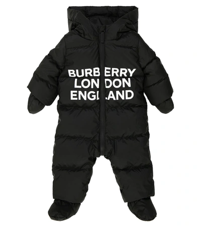 Shop Burberry Baby Quilted Down Onesie In 黑色