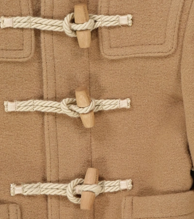 Shop Burberry Double-faced Virgin Wool Duffel Coat In 米色