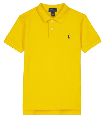 Shop Polo Ralph Lauren Cotton Piqué Polo Shirt In 黄色