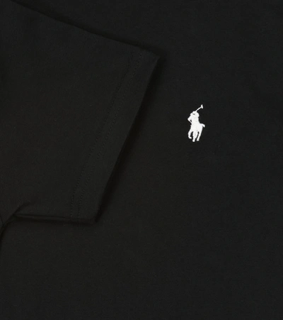 Shop Polo Ralph Lauren Embroidered Cotton T-shirt In 黑色