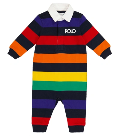 Shop Polo Ralph Lauren Baby Striped Cotton Onesie In 彩色