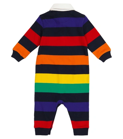 Shop Polo Ralph Lauren Baby Striped Cotton Onesie In 彩色