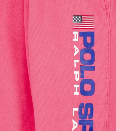 Shop Polo Ralph Lauren Cotton Logo Sweatpants In 粉红色