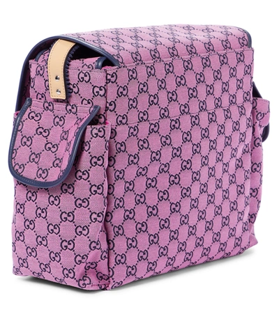 Shop Gucci Baby Gg Canvas Changing Bag And Mat Set In 粉红色