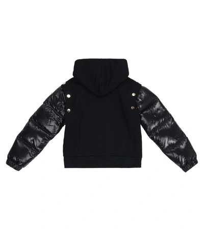 Moncler Zipped Cotton-blend Hoodie In 蓝色