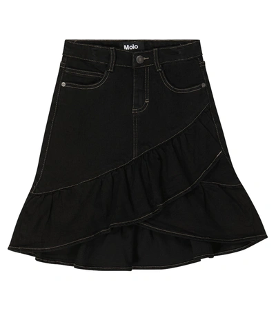 Shop Molo Belinda Denim Skirt In 黑色