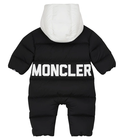 Shop Moncler Baby Billur Quilted Down Snowsuit In 黑色