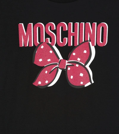 Shop Moschino Logo Stretch-cotton Dress In 黑色