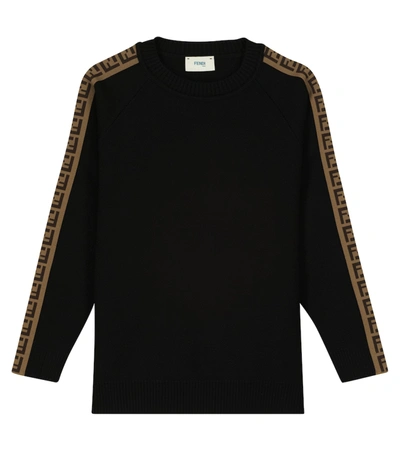 Shop Fendi Ff Wool Sweater In 黑色
