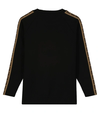 Shop Fendi Ff Wool Sweater In 黑色